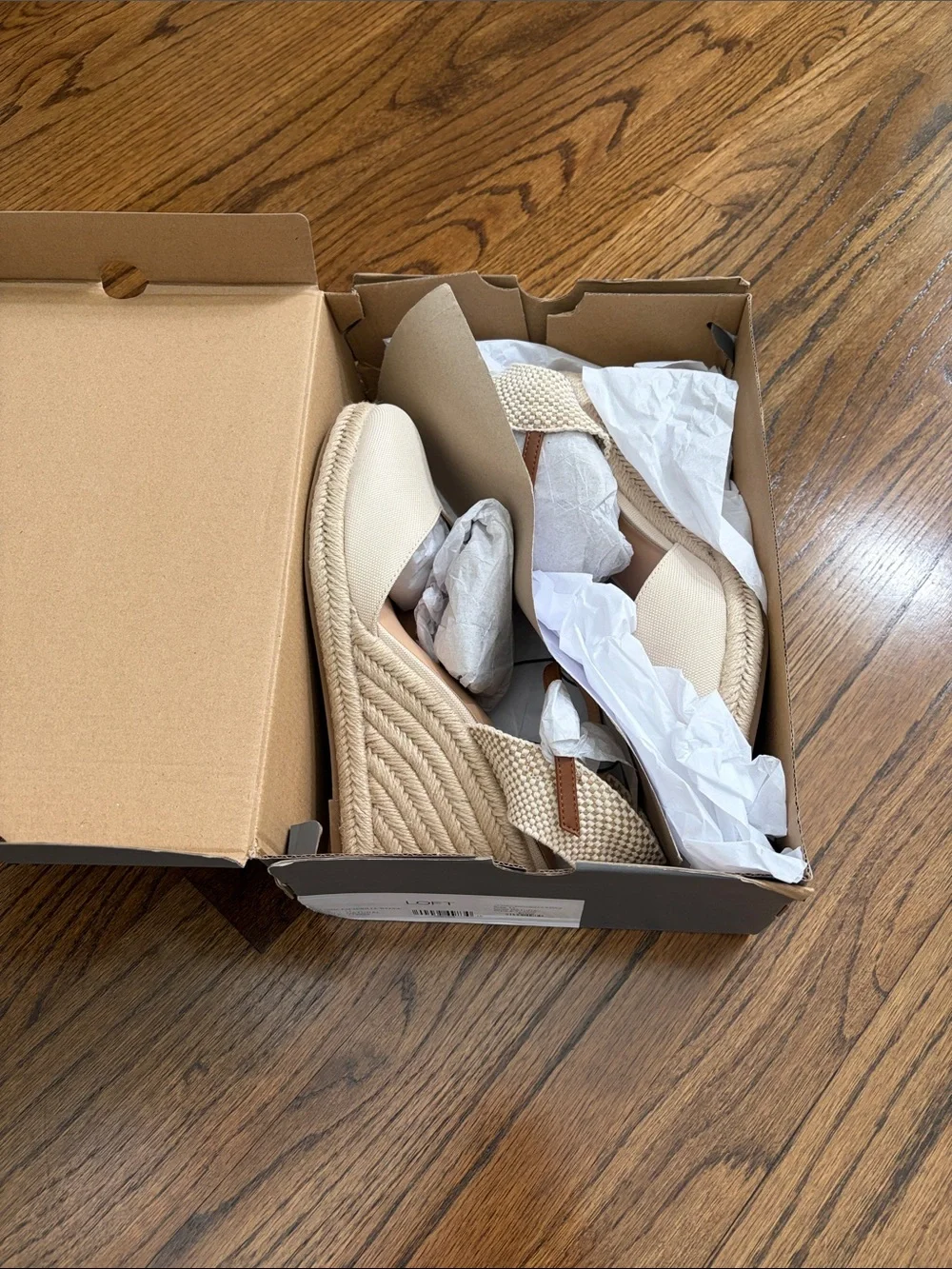 Ann Taylor LOFT Classic Espadrille Wedge in Natural